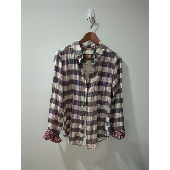 Isabella Sinclair Anthropologie Back Lace Button Down Shirt - Picture 2 of 6